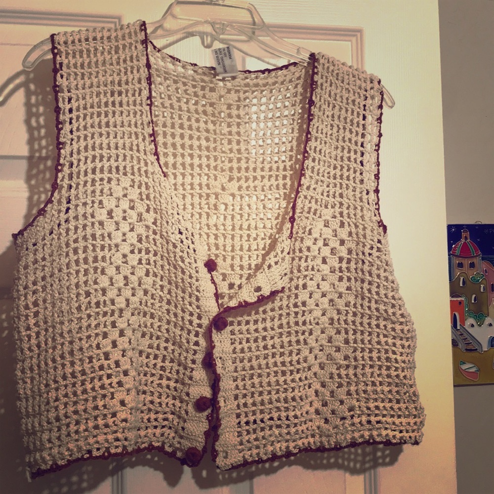 Vintage Woven 100% Cotton Crop Sweater